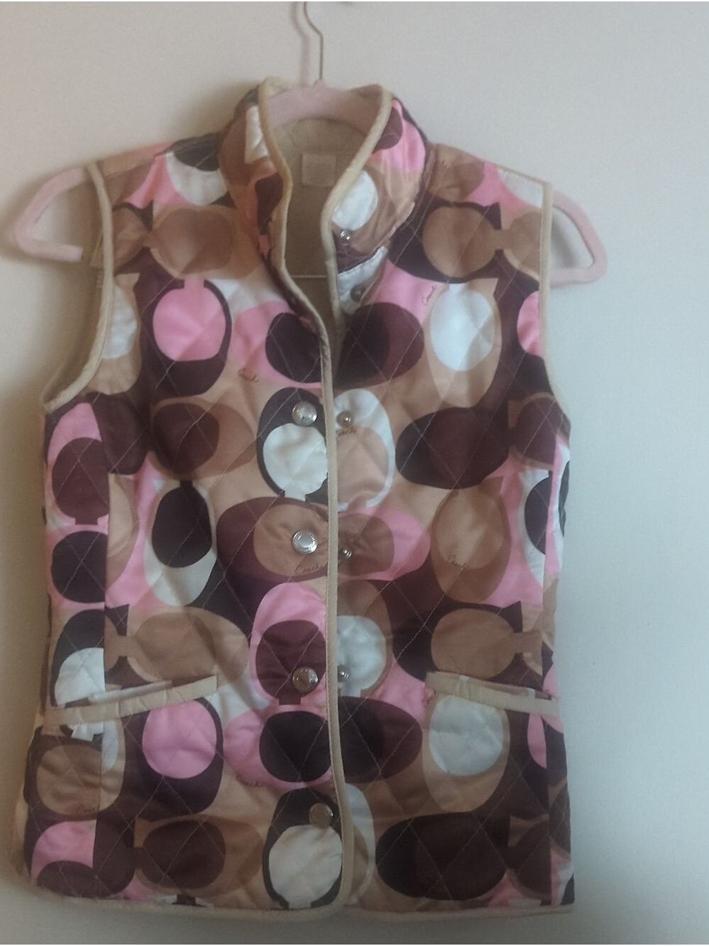 Coach Signature Print Quilted Reversible Vest - Picture 7 of 12